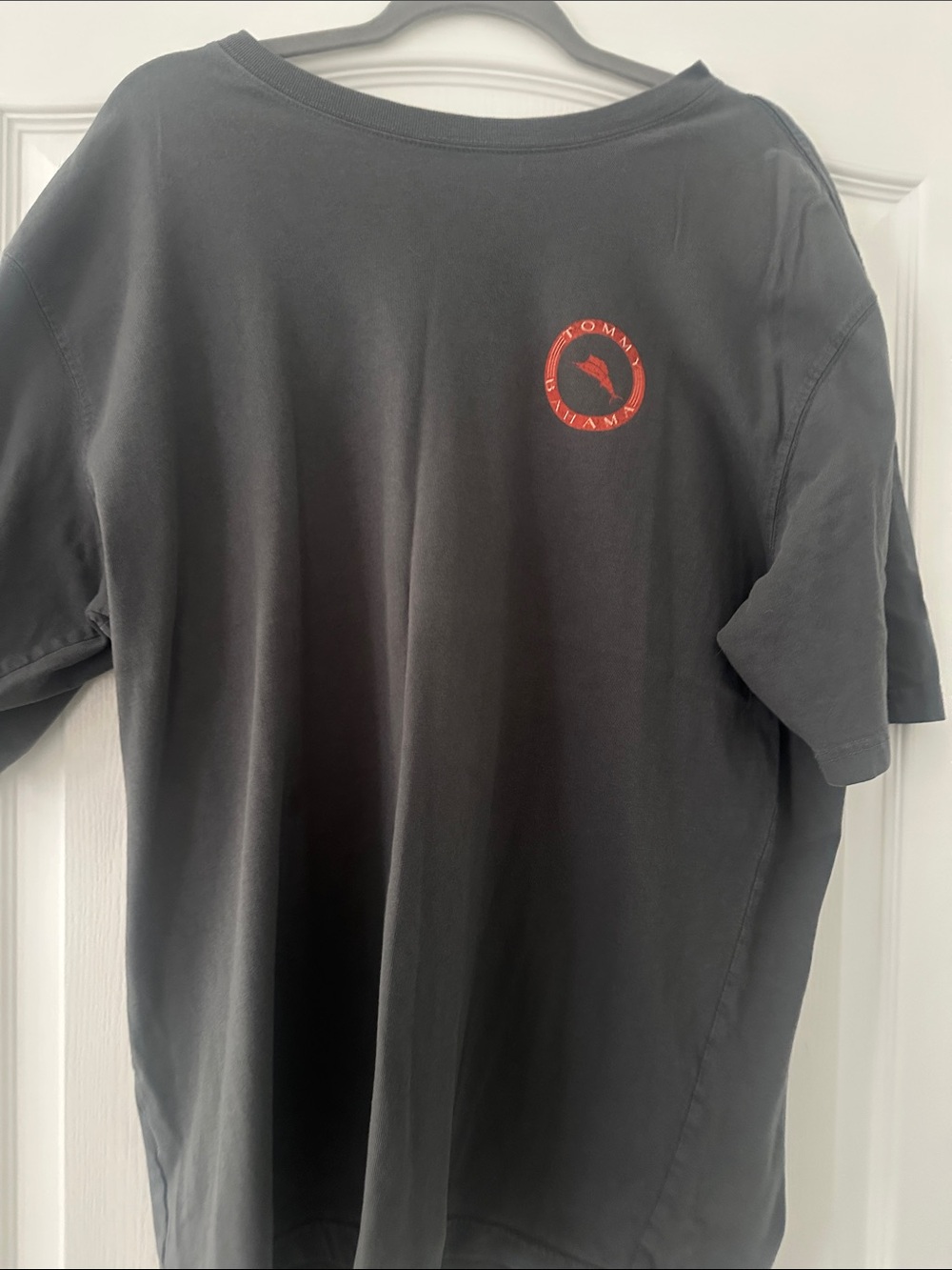 Tommy Bahama gray Short-Sleeve Tee with Red Logo Emblem